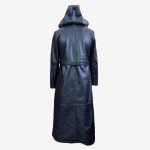 Men Gothic Steampunk Coat Military Style Real Leather Long Coat - Image 2