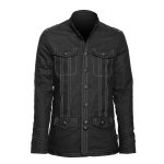 Men Gothic Army Jacket with Ornamental Stitching Military Style Gothic Jacket