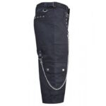 Men Gothic Short Cyber Bondage Short Metal Punk Rock Chain Trouser - Image 2