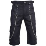Men Gothic Short Cyber Bondage Short Metal Punk Rock Chain Trouser (2025)