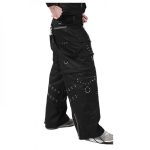 Men Gothic Baggy Cargo Pants Black Industrial Trousers - Image 3