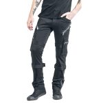 Men Gothic Carsten Pant | Black Punk Rock Pants with Straps & Zippers - Image 3