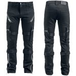 Men Gothic Carsten Pant | Black Punk Rock Pants with Straps & Zippers