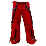 Red Baggy Punk Trouser