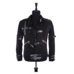 Men’s Black Gothic MJ Buckles Bad Jacket | Punk Rock Leather Jacket