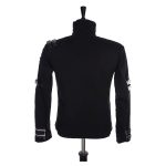 Men Black Gothic MJ Buckles Bad Jacket | Punk Rock Leather Jacket - Image 2