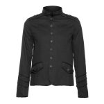 Men's Officer Braided Lining Black Jacket