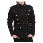 Men Gothic Military Jacket Vintage Goth Steampunk Military Style Jacket - Image 2