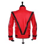 Rare MJ Red Thriller Leather Jacket | Men Gothic Michael Jackson Style - Image 2