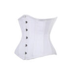 White Cotton Underbust Corset | Steel-Boned Waist Trainer Gothic Waist Cincher