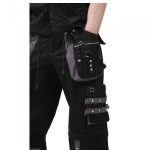Men Gothic EMO Cargo Trousers | Studded Baggy Pants with Straps & Pockets - Image 3