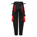 Red Bondage Pants Black Zippers and Laces Pant Punk Pants High Waist Pant - Image 3