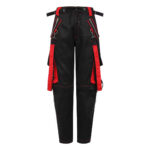 Red Bondage Pants Black Zippers and Laces Pant Punk Pants High Waist Pant (2025)