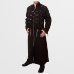 Men Gothic Black Trench Coat with Harness Straps | Transformable Punk Vest Jacket - Image 3