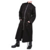 Men’s Gothic Full-Length D-Ring Coat | Black Cotton Trench