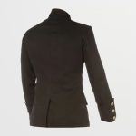 Men Gothic Military Trench Coat | Black Cotton Twill Long Jacket with Metal Button Detailing - Image 3