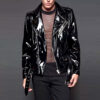 Men Gothic Vinyl PVC Motorcycle Jacket