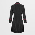 Men Gothic Red Black Pentagram Brocade Coat Men’s Occult-Inspired Long Goth Jacket - Image 2