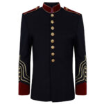 Men’s Military Officer Laces Coat | Gothic Formal Tailcoat with Intricate Detailing
