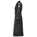 Men Gothic Coat Military Long Gothic Trench with Vegan Leather Detailing Coat - Image 2