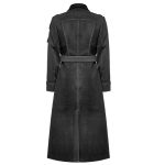 Men Gothic Coat Military Long Gothic Trench with Vegan Leather Detailing Coat - Image 3
