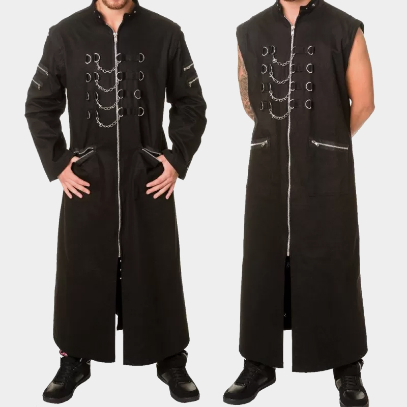 Men’s Gothic Hellraiser Pinhead Punk Long Coat