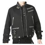 Men Goth Punk Black Jacket Bondage Gothic Eyelet Biker Jacket Fetish Military Jacket (2025)