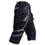 Men Bondage Gothic Shorts White Thread Chains Short Pant - Image 3