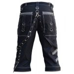 Men Bondage Gothic Shorts White Thread Chains Short Pant - Image 2