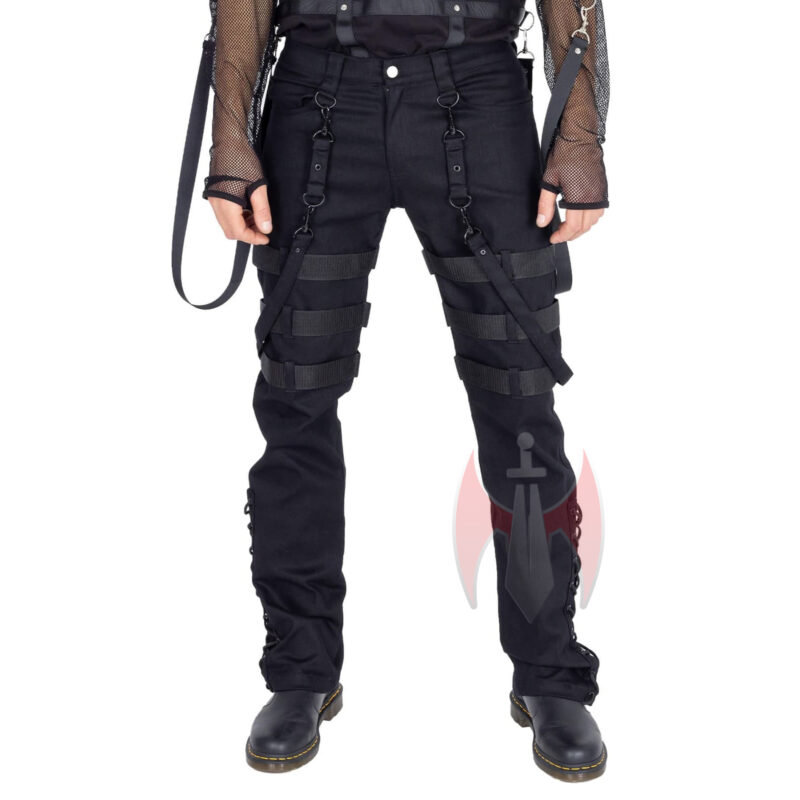 Men Gothic Pants High Waist Pants Baggy Trouser CYBER GOTH Pants (2025)