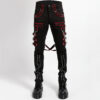 Men Gothic Pant Trippe Band Pant Black and Red Trims Pants Emo Punk Pant (2025)
