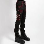 Men Gothic Pant Tripp Band Pant Black and Red Trims Pants Emo Punk Pant - Image 3