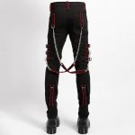 Men Gothic Pant Tripp Band Pant Black and Red Trims Pants Emo Punk Pant - Image 2