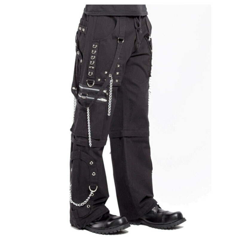 Men Gothic Bondage Punk Rock Pants | Alternative Shorts Gothic Fashion