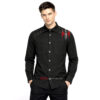 Men Black Gothic Punk Handsome Fitted Shirt