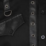 Men Short Sleeve Gothic Shirt Black Axl Shirt With D-rings Style - Image 2