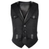 Men Gothic Vest Steampunk Wool Vest Wedding Military Style Waistcoat (2025)