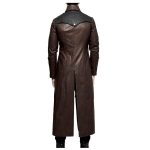 Men Long Leather Coat Gothic Plus Size Trench Coat Adjustable Straps - Image 3