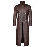 Men Long Leather Coat Plus Size Trench Coat Adjustable Straps (2025)