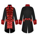Men Gothic Steampunk Pirate Velvet Coat