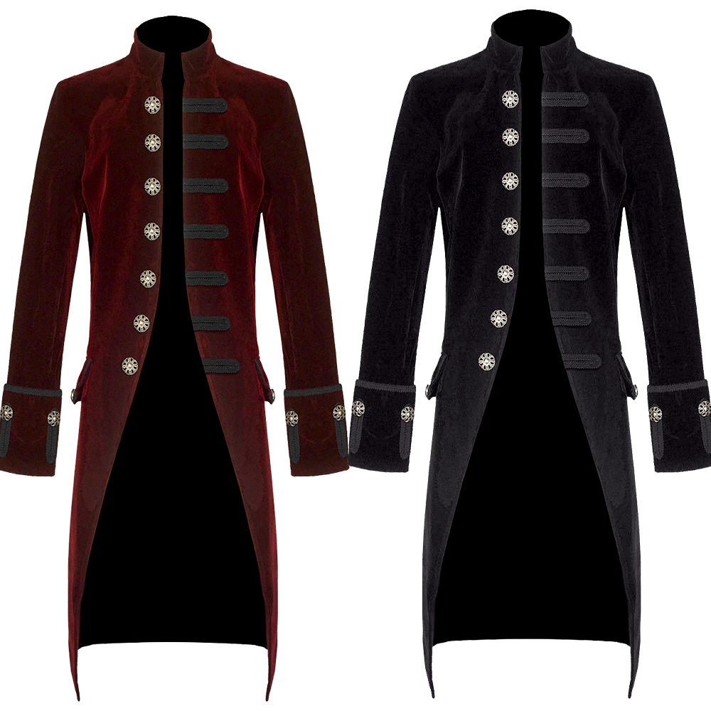Pentagram Velvet Gothic Coat | Men’s Steampunk Victorian Frock Jacket