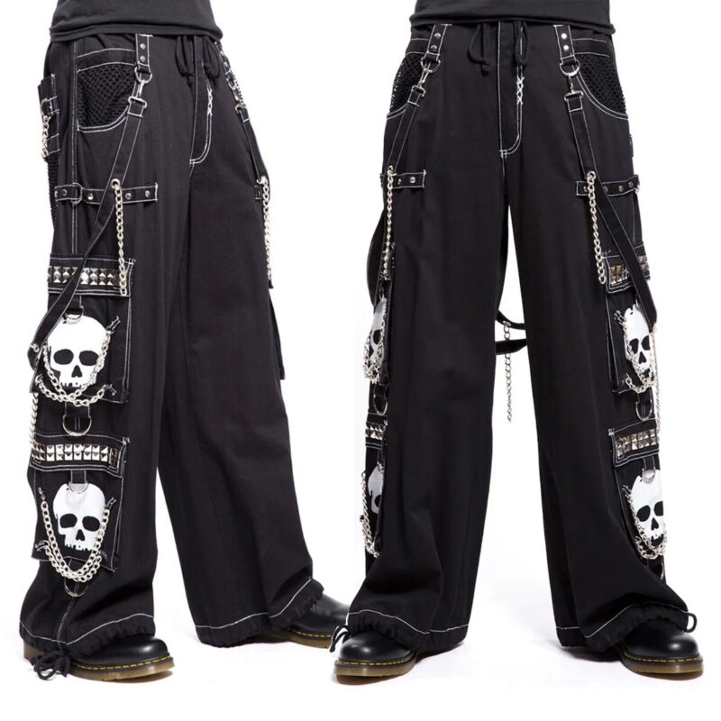 Super Skull Gothic Trousers | Men Cyber Chain Punk Rock Bondage Pants