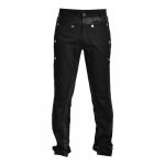 Steampunk Gothic Black Pants | Dieselpunk Military Officer Trousers - Image 3