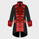 Men Gothic Steampunk Pirate Velvet Coat - Image 3