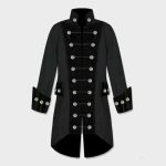 Men Gothic Steampunk Pirate Velvet Coat - Image 2