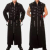 Men Transformable Gothic Trench Coat with Harness Straps