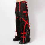 Tripp NYC X-Strap Zip Off Pants | Black/Red Bondage Pants with Detachable Legs - Image 2