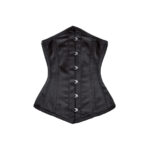 Black Satin Longline Underbust Corset | Steel-Boned Gothic Waist Trainer