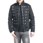 Men Gothic Jacket Black Banned Military Drummer Parade Jacket