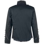 Men Gothic Jacket Black Banned Military Drummer Parade Jacket - Image 3